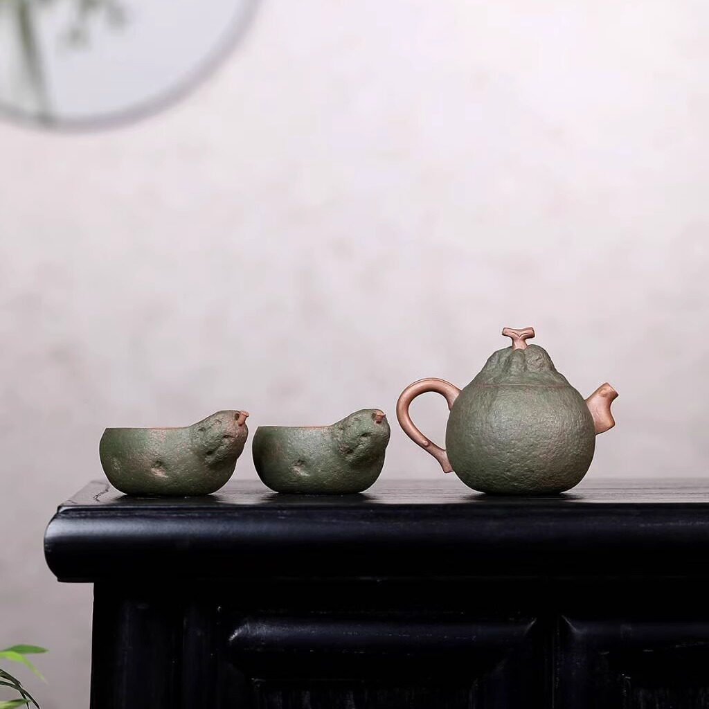 宜兴紫砂壶原矿降坡泥名家手工制作橘子家用茶具茶器茶道礼品