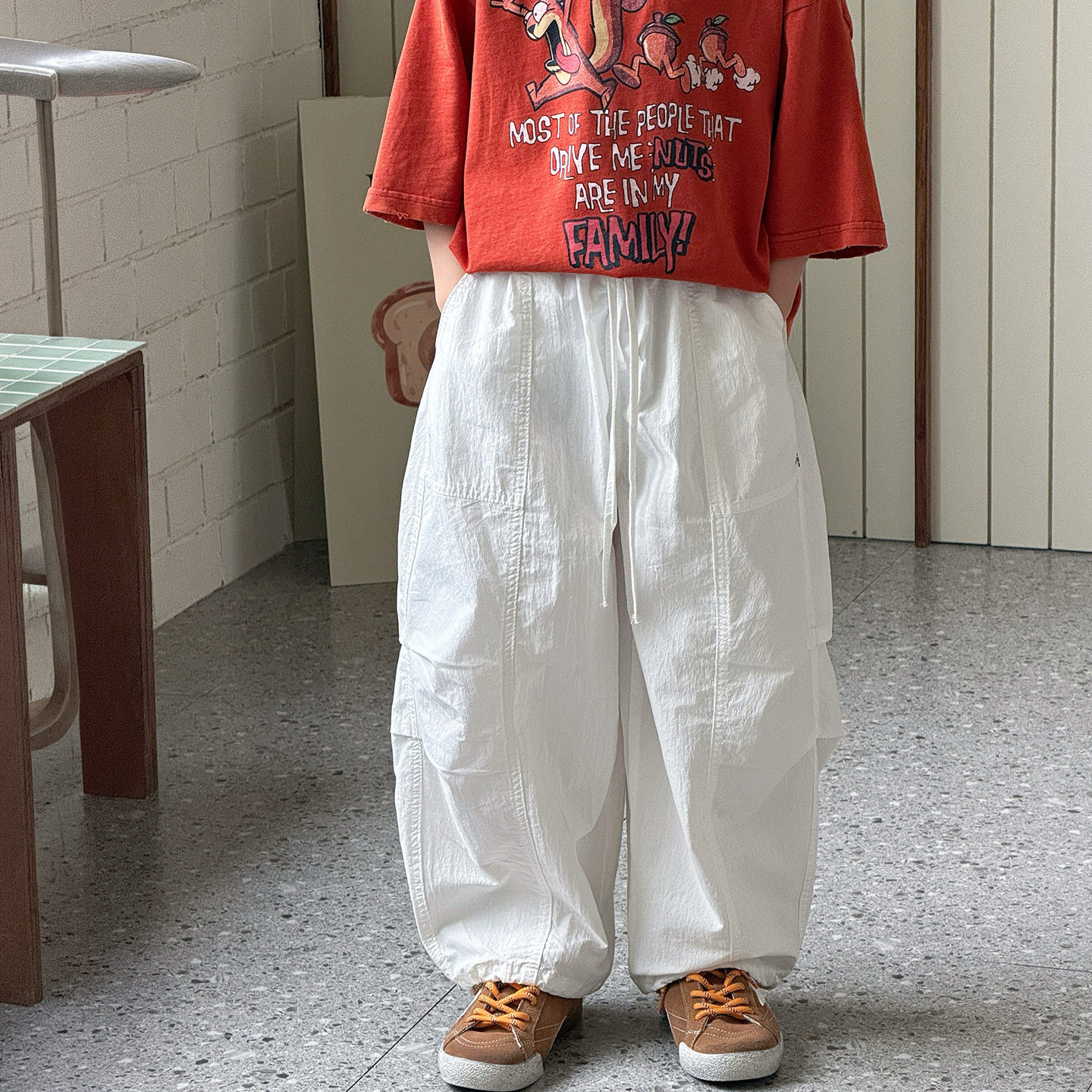 男童轻薄休闲裤2026夏季韩系宽松工装裤儿童抽绳束脚裤百搭长裤潮