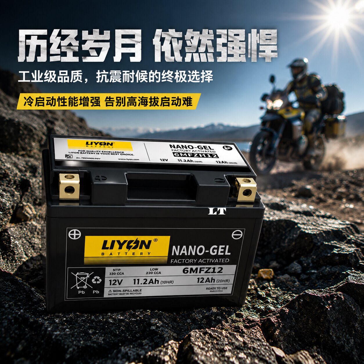 LIYON力扬电瓶适配升士150D/150M/310M踏板摩托车启动大排量电池