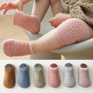 宝宝新款 防滑护垫儿童秋季 运动婴儿爬行护膝2021地板袜学步袜套装