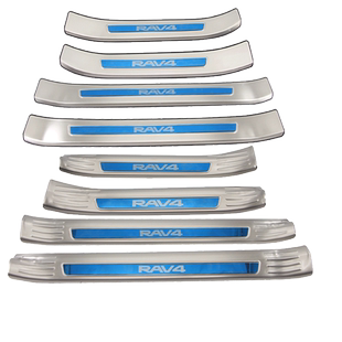 18款新RAV4荣放新凯美瑞门槛条迎宾踏板后护板装饰脚踏板改装