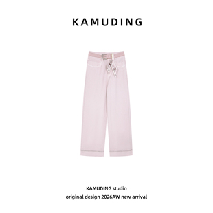 KAMUDING2026新款春上新高腰经典时尚百搭直筒休闲牛仔裤26033H