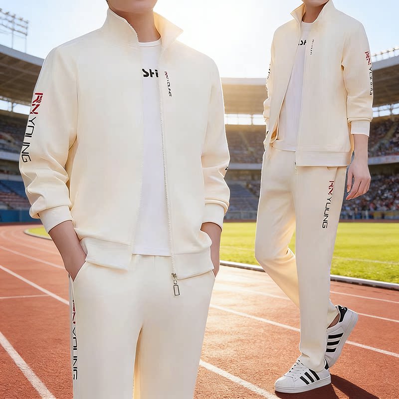 高端简约休闲风男士外套运动服套装春秋季中年时尚帅气卫衣三件套