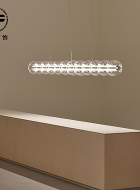 意大利Luce Sferica极简餐厅玻璃吊灯吧台岛台客厅长桌一字长条灯