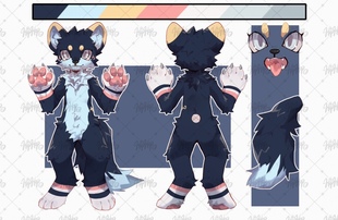 双视图furry兽设模板定制全身兽设控卡通幻想生物日系白菜价