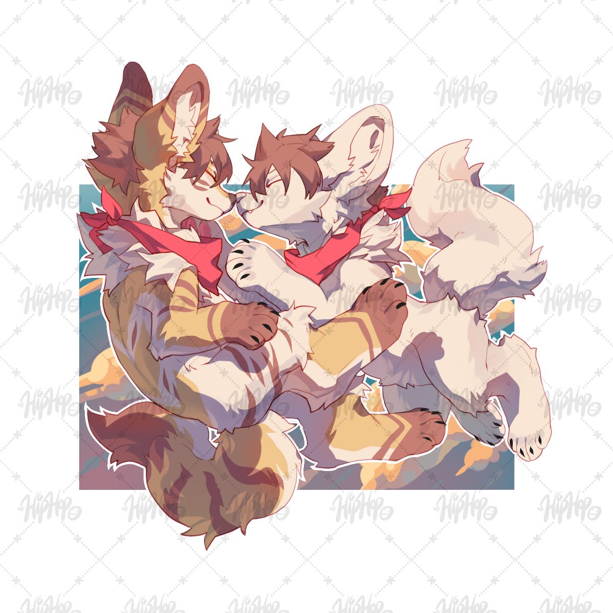 墙全身双兽模板接稿兽设幻想生物定制白菜价