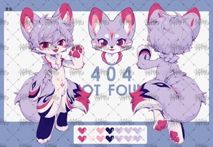 双视图furry兽设模板定制全身兽设控卡通幻想生物日系白菜价