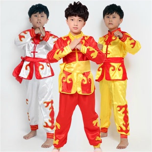 儿童武术服练功服男女童长袖腰鼓服少儿太极表演服装中国风打鼓服