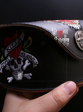 独熠时尚刺绣太阳镜盒大尺寸高端眼镜盒潮流原宿