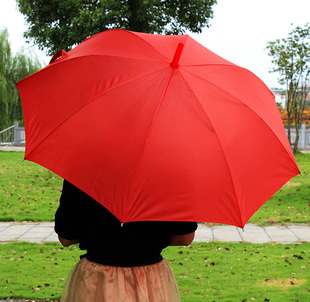 小学生大红色雨伞红伞半自动运动会表演伞团体操道具伞操场国旗红
