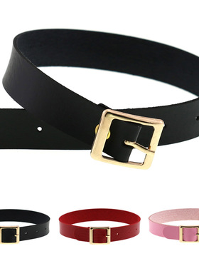 厂家直销原宿朋克摇滚PU皮质项圈女颈带个性金色扣头锁骨颈圈