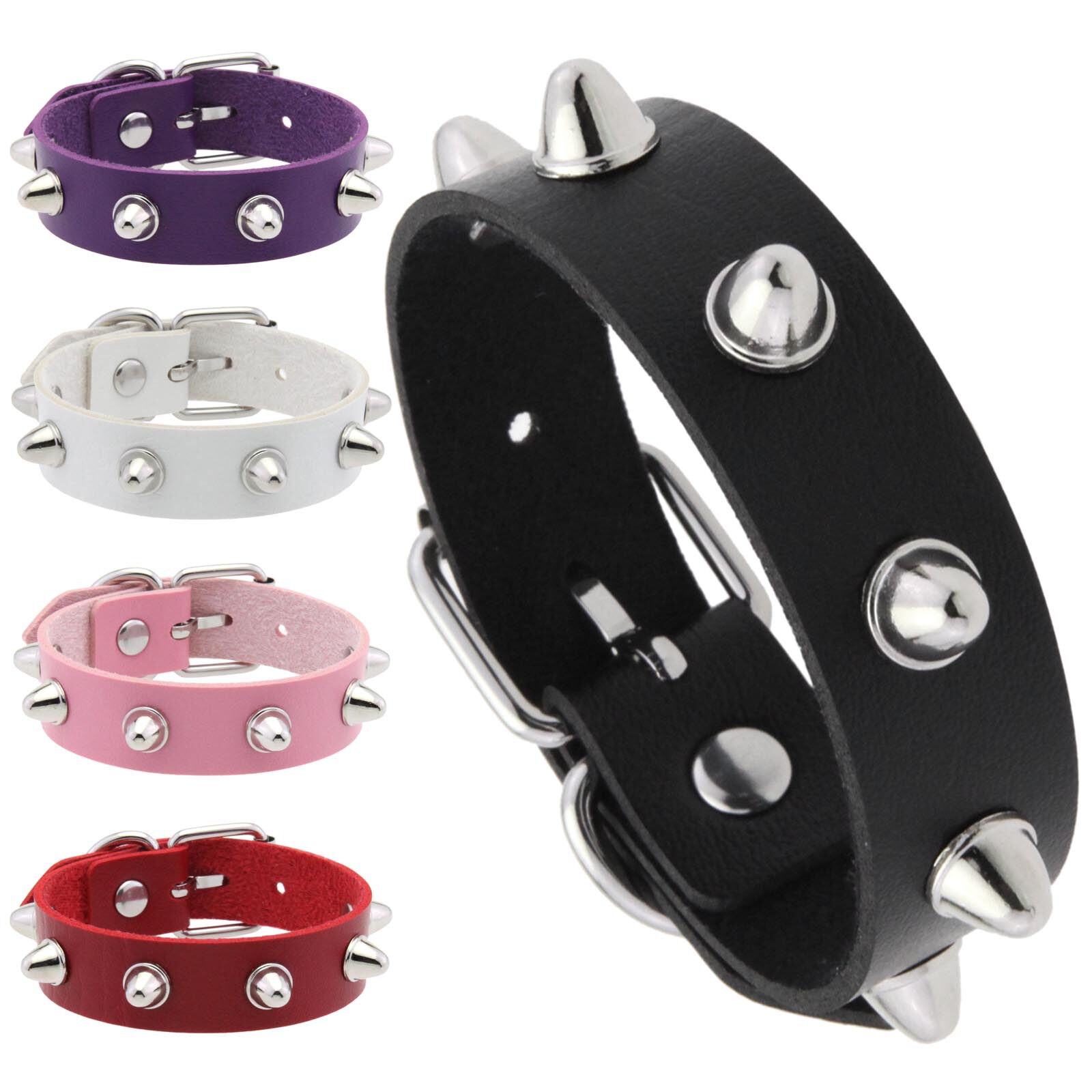 跨境欧美街拍朋克铆钉手链夜店时尚情侣饰品精美单排手环手镯