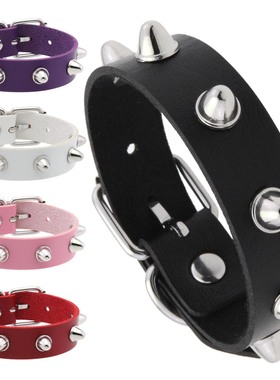 跨境欧美街拍朋克铆钉手链夜店时尚情侣饰品精美单排手环手镯