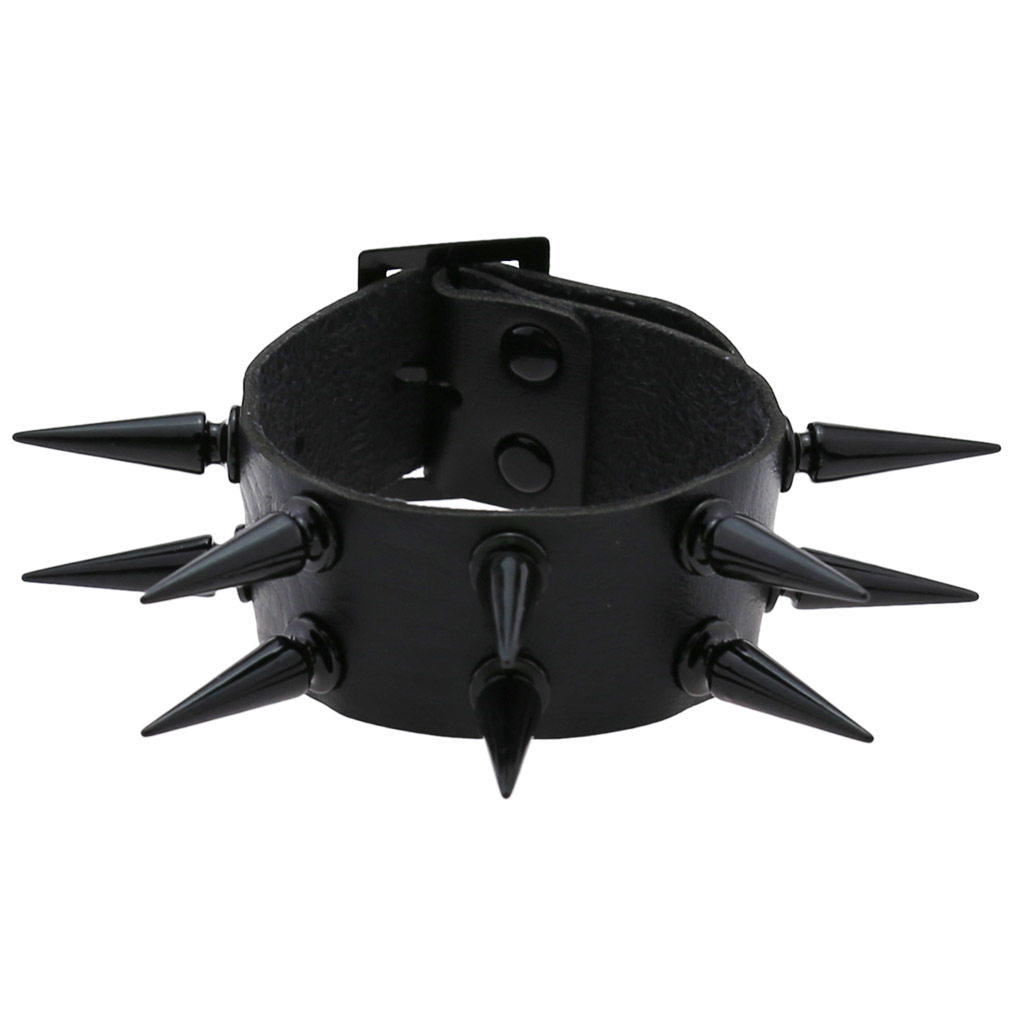 thumbnail for European and American punk style rivet leather bracelet Unisex Y2K personalized skull dark trend leather bracelet