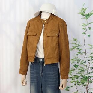 高端麂皮绒夹克羽绒服女冬季2025新款韩版立领短款加厚白鸭绒外套