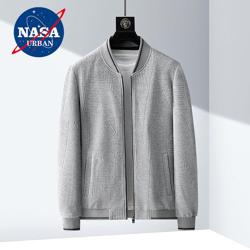 NASA男士外套棒球服针织提花茄克