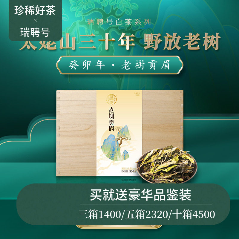 【新品】瑞聘号 2023老树贡眉 福鼎头春高山老树白茶散茶500g