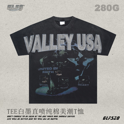 GLFS25夏季青春重磅水洗烫钻高品