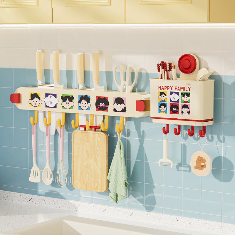 多巴胺厨房刀架壁挂式吸盘挂钩筷子笼免打孔多功能家用收纳置物架