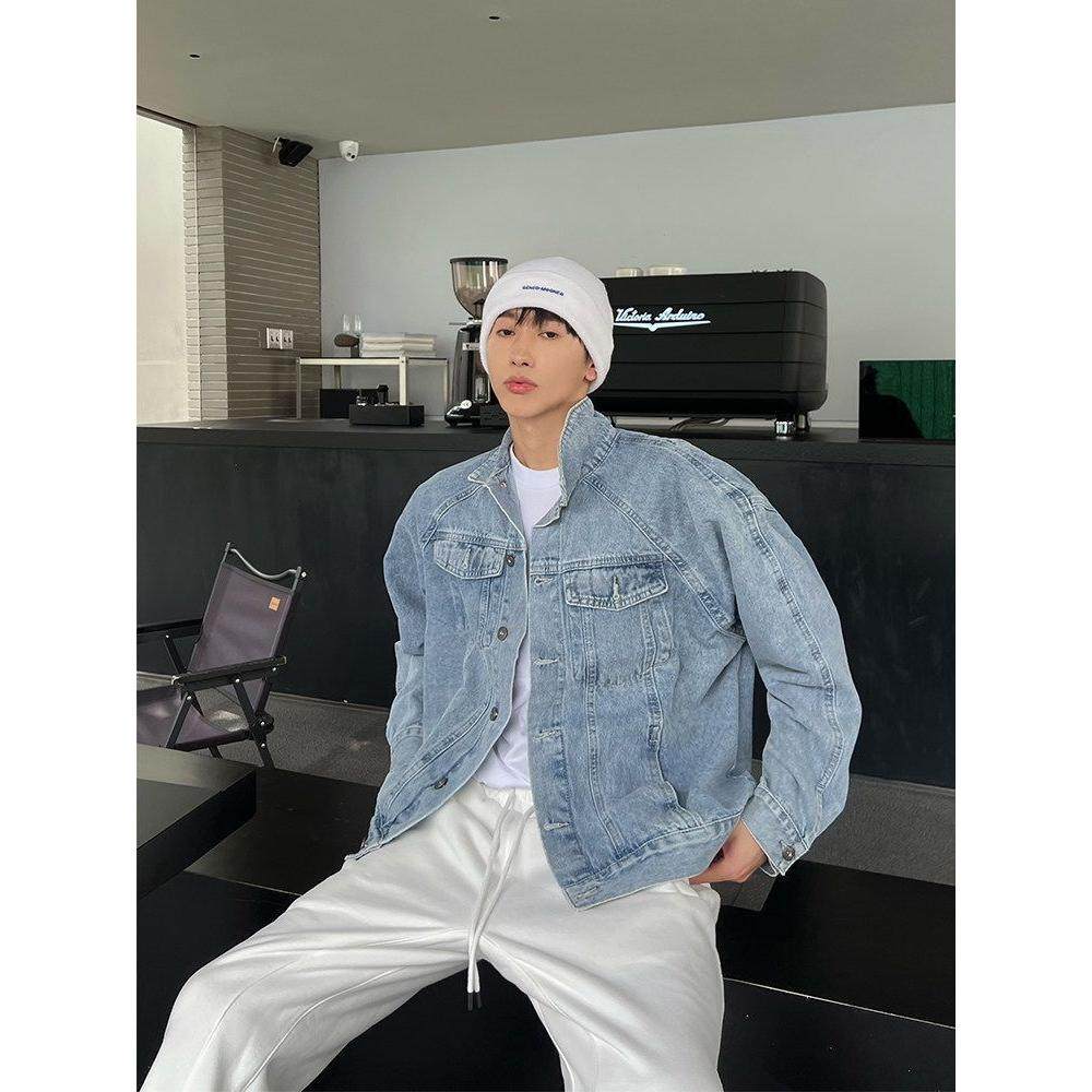 XBT新款秋季浅蓝色牛仔外套男潮流百搭夹克男宽松牛仔衣,男装,牛仔外套,淘宝优惠券,粉丝福利购,淘宝优惠卷