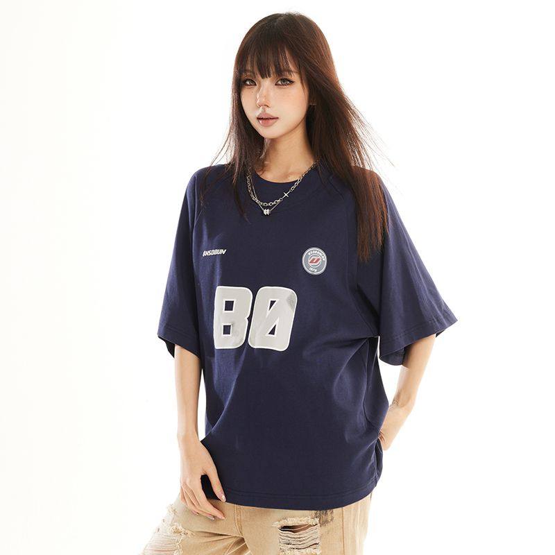 美式复古字母印花短袖t恤女春夏新宽松情侣运动落肩上衣ins男,女装/女士精品,T恤,淘宝优惠券,粉丝福利购,淘宝优惠卷