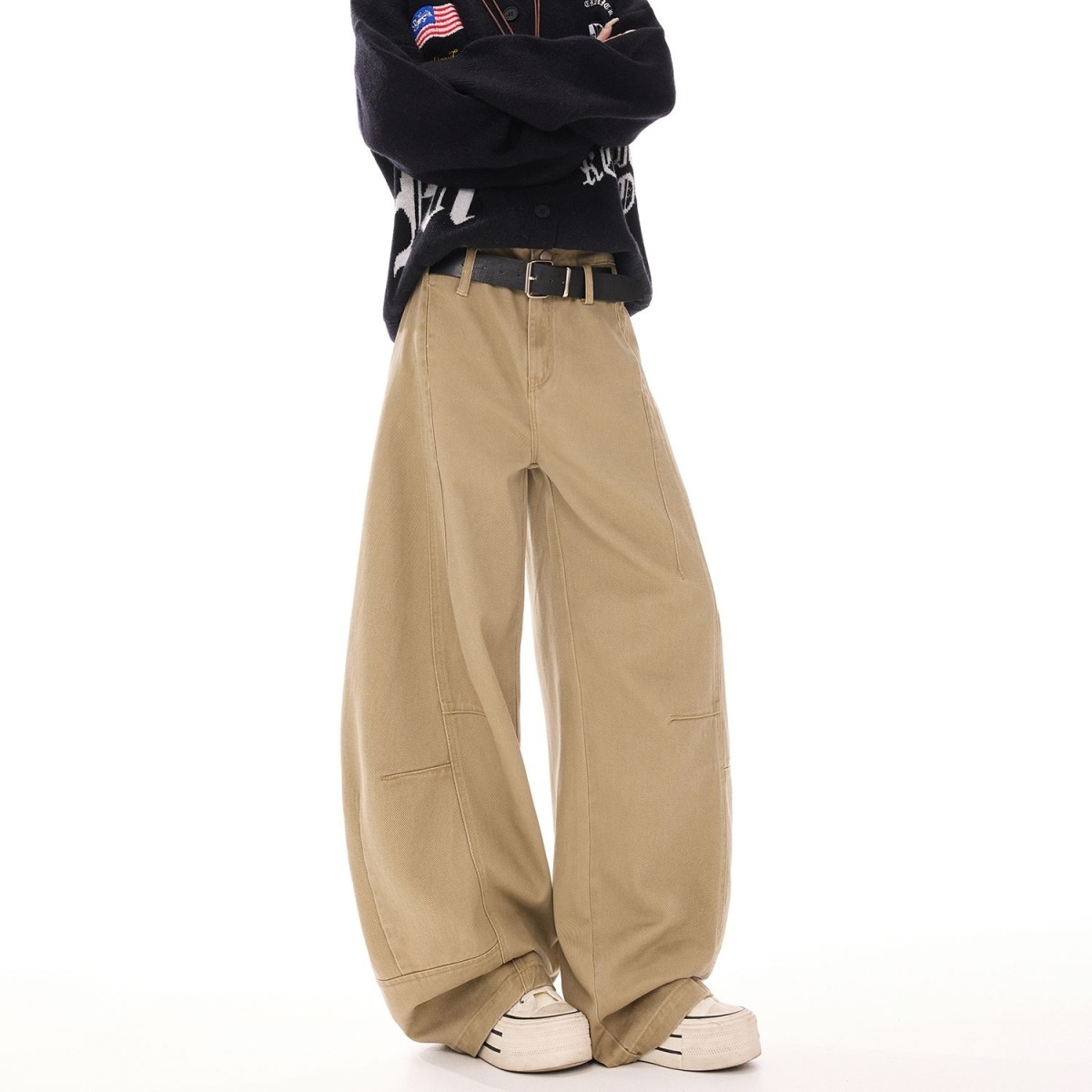 欧美中性弯刀牛仔裤男女春秋新款宽松显瘦韩版潮酷百搭阔腿裤长裤,男装,牛仔裤,淘宝优惠券,粉丝福利购,淘宝优惠卷