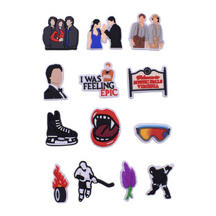 手工贴片曲棍球系列DIY饰品配件手机壳装饰软胶贴片塑料平面贴片