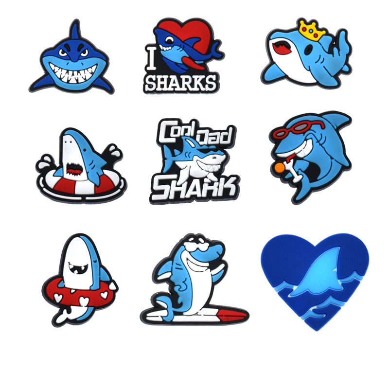新款手工贴片鲨鱼系列diy饰品配件手机壳装饰软胶贴片塑料平面贴