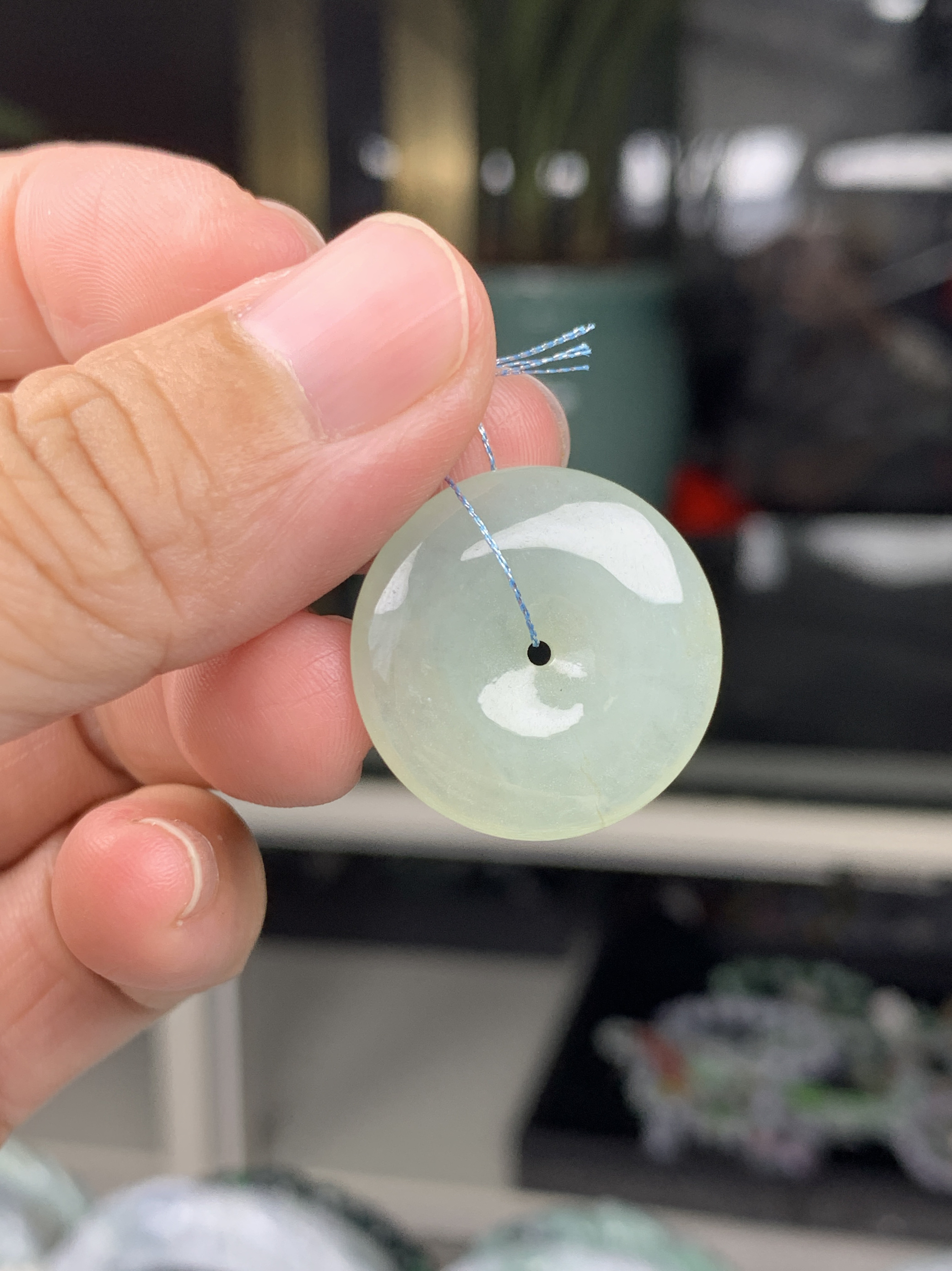 缅甸翡翠A货 平安扣 22.6-5