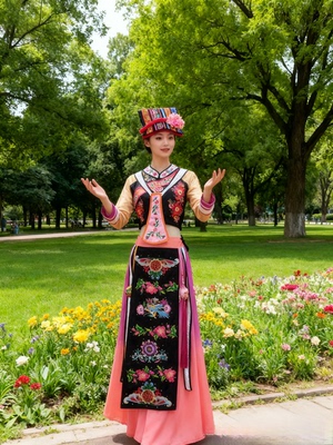 定制桃李杯一娄秋舞蹈服独舞演出服艺考彝族舞民族羌族舞蹈表演服