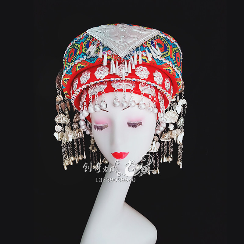 苗银土家族服装头饰西兰卡普民族头饰包头少数民族苗族舞蹈头饰