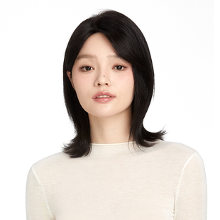 瑞贝卡假发女全真发锁骨发全头套整顶时尚齐肩外翻全头套式假发套