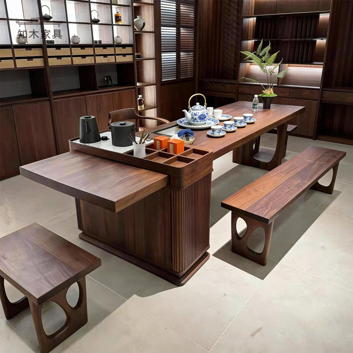 新中式实木茶桌北美黑胡桃木茶台2026款宋氏美学高级感茶室泡茶桌,住宅家具,家用茶台/茶桌,淘宝优惠券,粉丝福利购,淘宝优惠卷