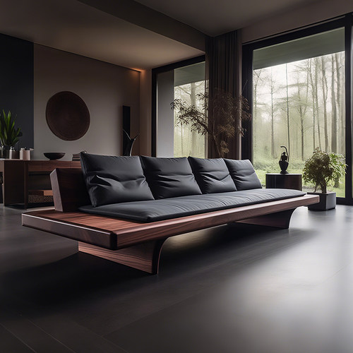 黑胡桃木沙发2025新款简约现代