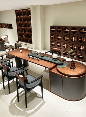 新中式茶桌办公室实木茶台泡茶桌