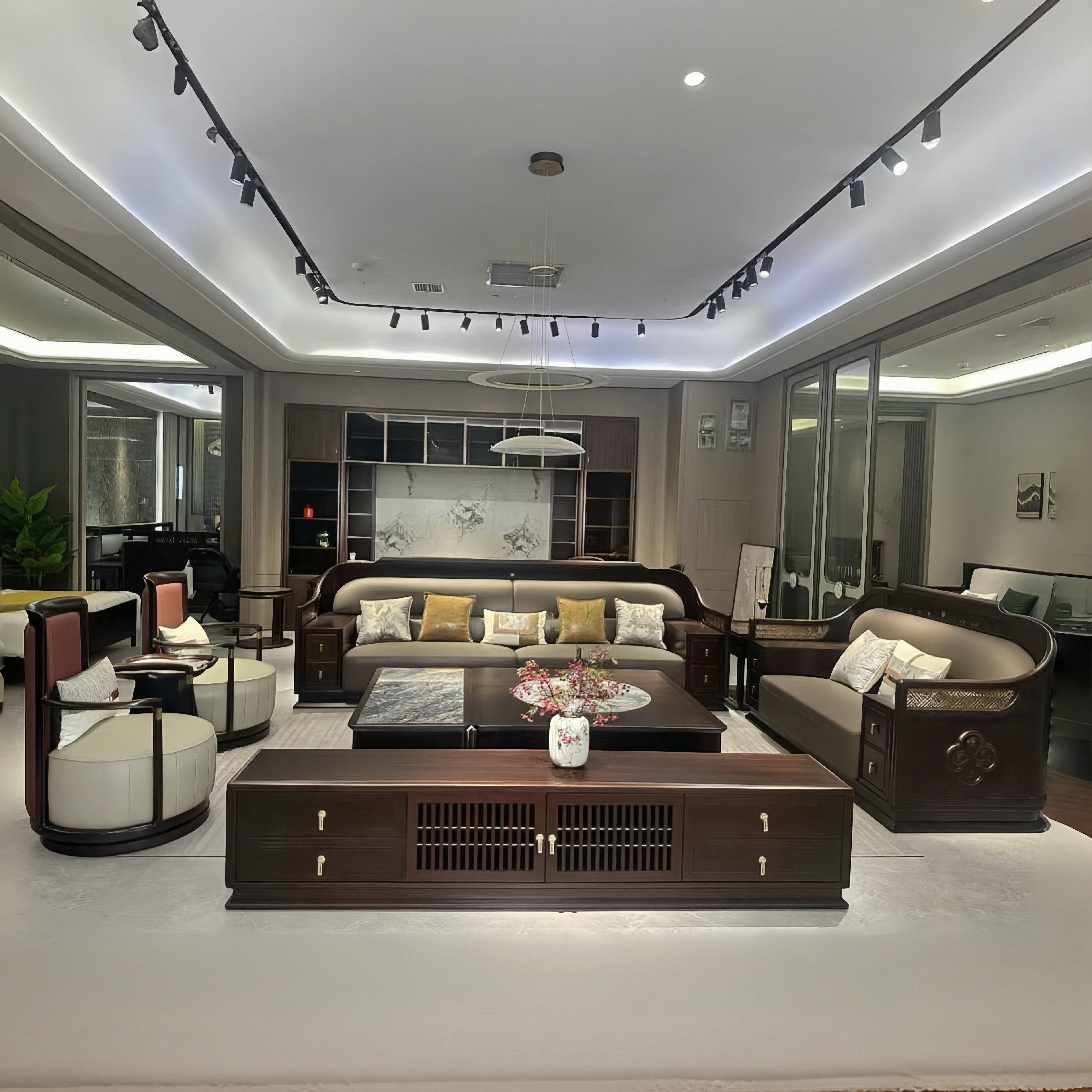 新中式实木沙发组合客厅轻奢2026款现代乌金木别墅家具黑檀木沙发