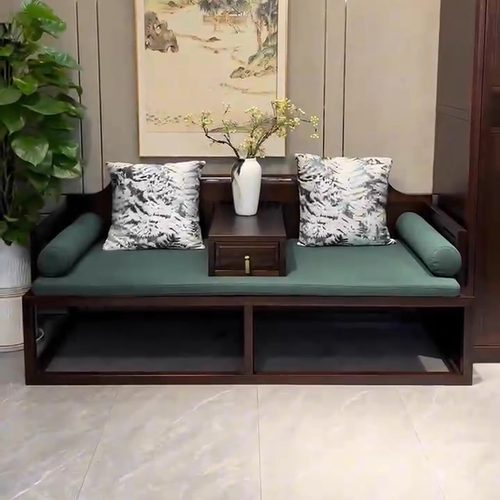 新中式乌金木罗汉床现代简约