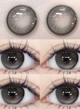 冰感泪光美瞳半年抛自然黑灰三明治14.5大直径隐形近视眼镜正装TN