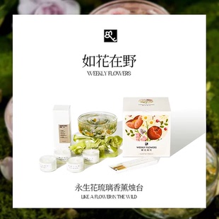 如花在野·永生花玻璃烛台香薰创意礼物生日家居香氛助眠蜡烛摆件