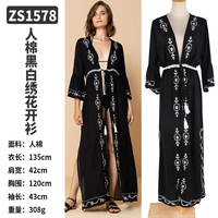 Beachside sun-protective clothing bikini top cardigan shawl, new hot spring vacation swimsuit, long beach smock jacket thumbnail 2