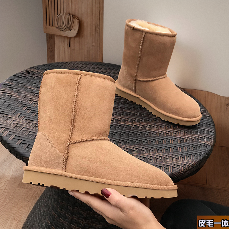 【高筒-厚底】真皮羊皮毛一体雪地靴女款厚底冬季加绒加厚