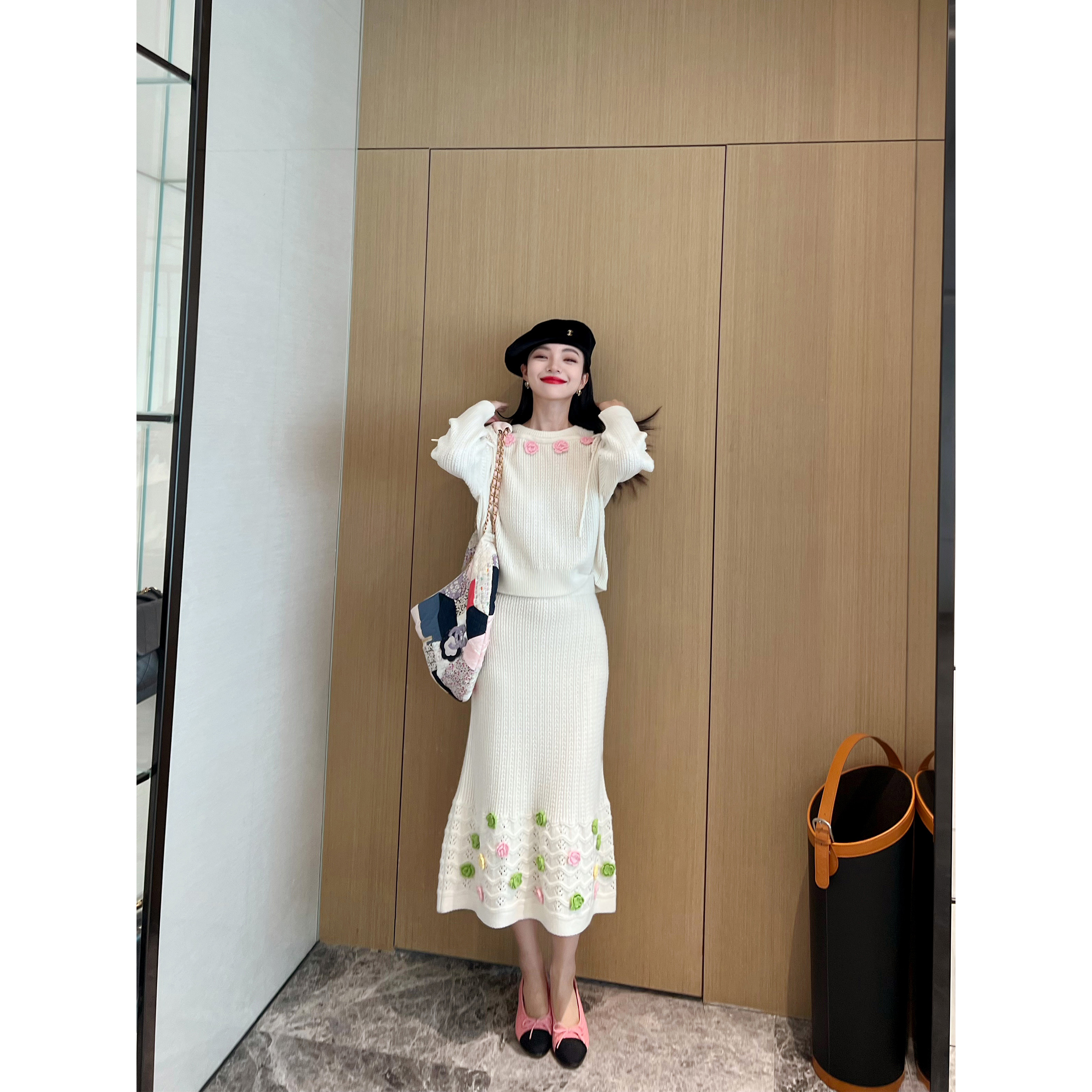 NancyCavally繁花绽放针织套装