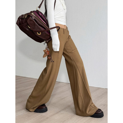 NancyCavally专柜款高端细肌理精纺羊毛 秒变竹竿腿V锥腰喇叭裤