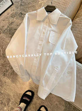NancyCavally意大利进口高密强捻面料 小心机设计 百搭简约白衬衫