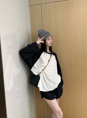 NancyCavally莱赛尔棉  魔法药水萬针刺绣微透廓形OS运动罩衫套装