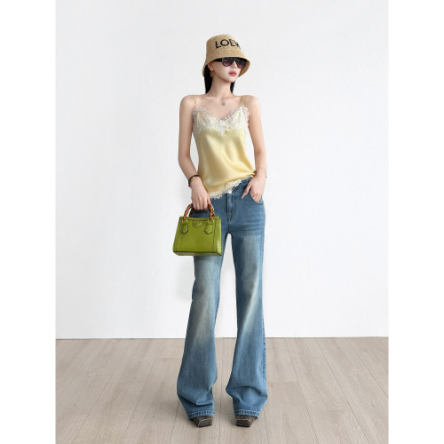 NancyCavally千禧复古做旧微喇裤