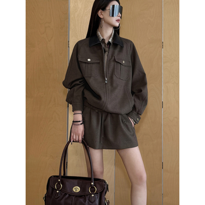 NancyCavally复古哈灵顿夹克套装