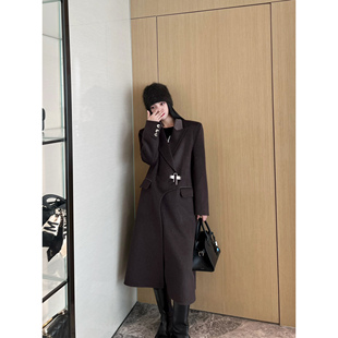 NancyCavally贝贝羊驼毛 宽肩廓形双面呢大衣 Super110s澳毛混纺