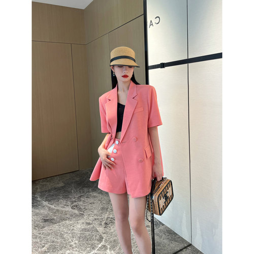 NancyCavally乱麻肌理醋酸西装套