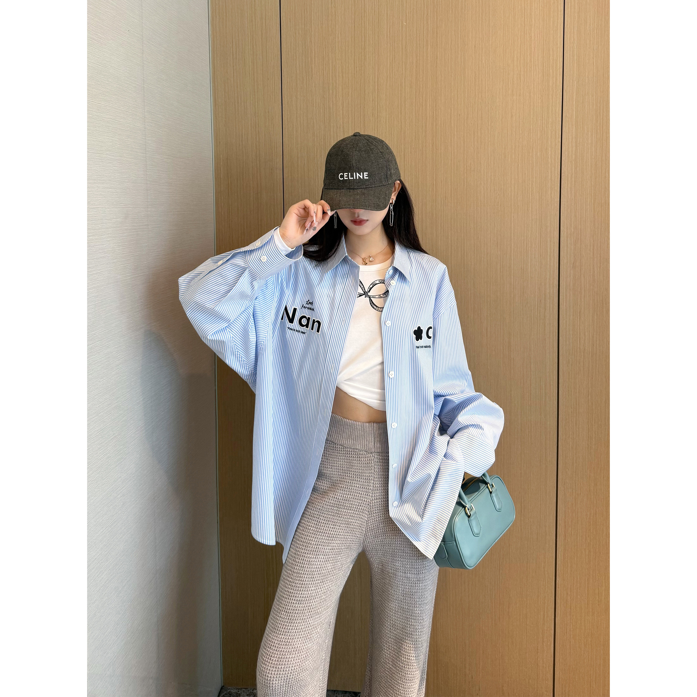 NancyCavally趣味字母贴布绣衬衫
